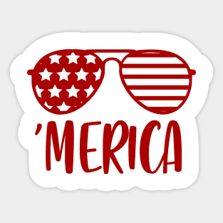 Merica 4th July Fan Art Sticker